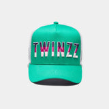 TWINZZ GREEN/WHITE TRUCKER HAT